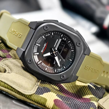 SKMEI Original Men's World Timer Watch – Analog-Digital Sports Chronograph HHC