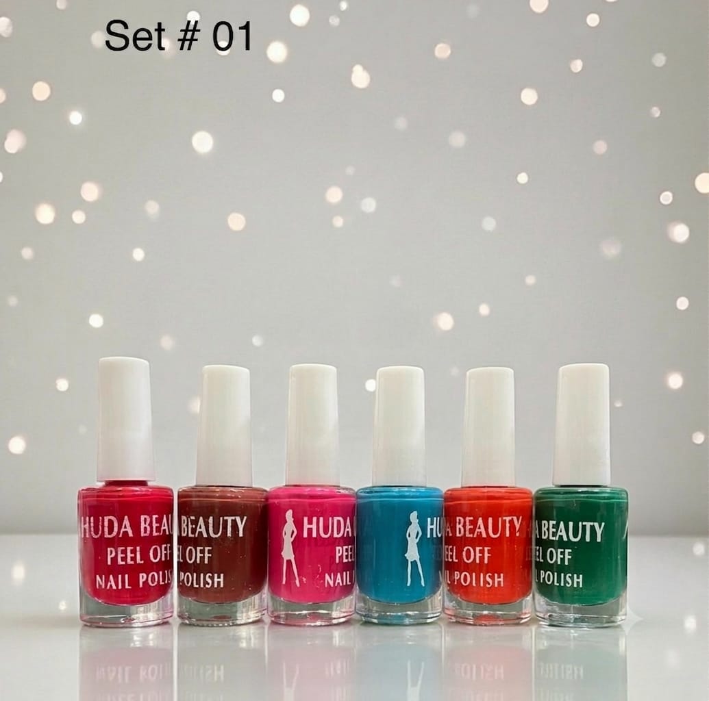 Huda Beauty Peel Off Nail Polish Set of 6 HHC