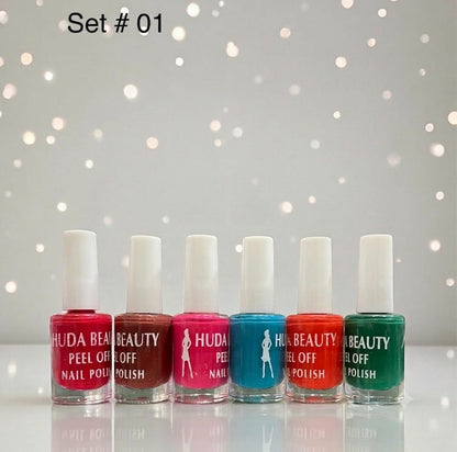 Huda Beauty Peel Off Nail Polish Set of 6 HHC