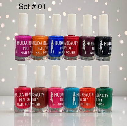 Huda Beauty Peel Off Nail Polish Set of 6 HHC