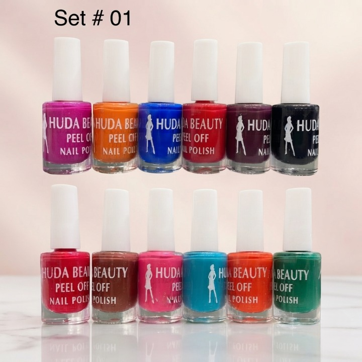 Huda Beauty Peel Off Nail Polish Set of 6 HHC