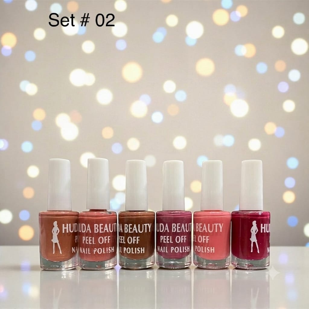 Huda Beauty Peel Off Nail Polish Set Pack of 6 HHC