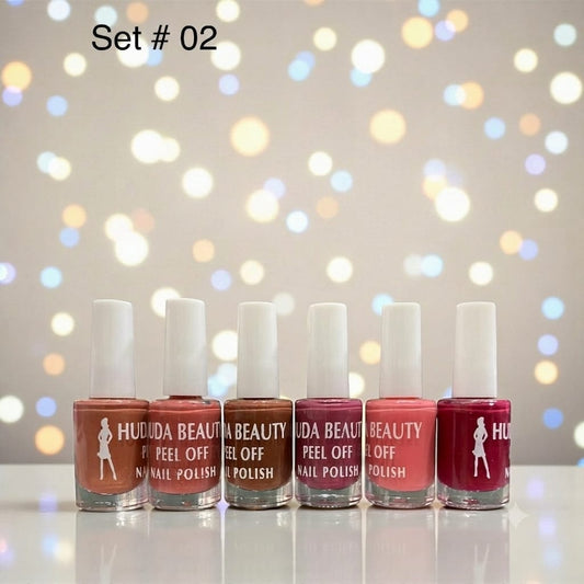 Huda Beauty Peel Off Nail Polish Set Pack of 6 HHC