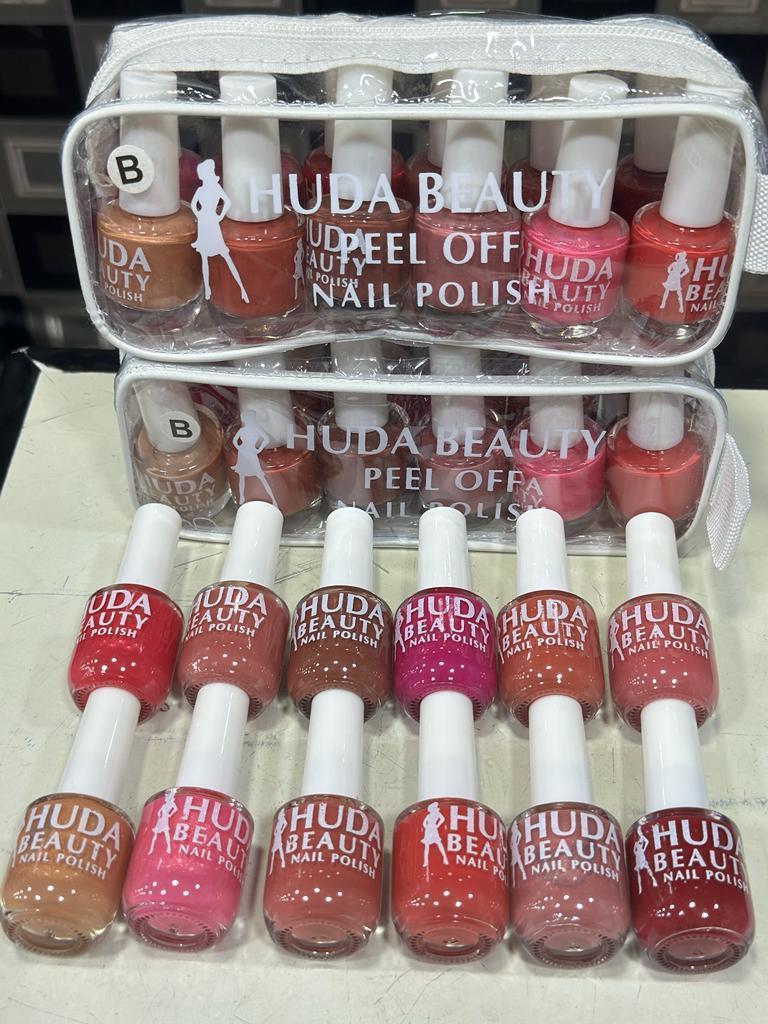 Huda Beauty Peel Off Nail Polish Set Pack of 6 HHC