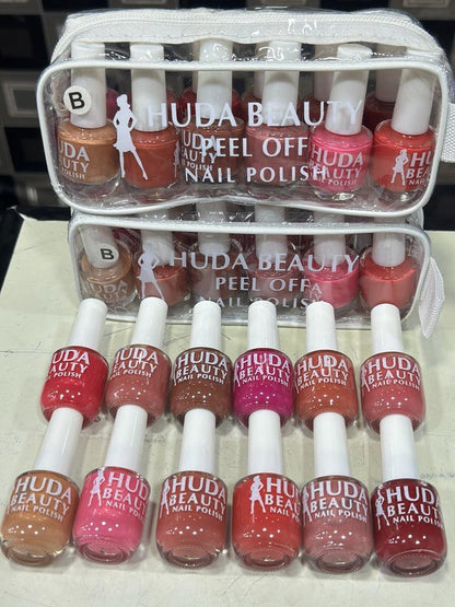 Huda Beauty Peel Off Nail Polish Set Pack of 6 HHC