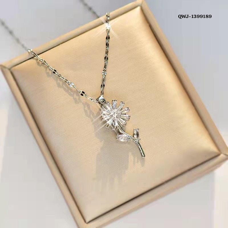 Flower Rotation Pendant Necklace HHC