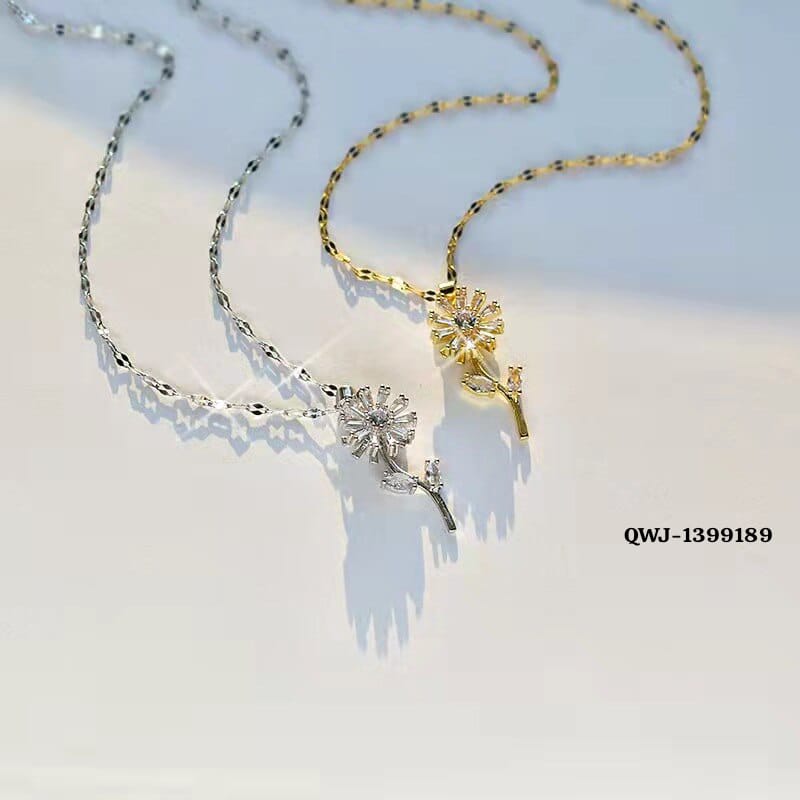 Flower Rotation Pendant Necklace HHC