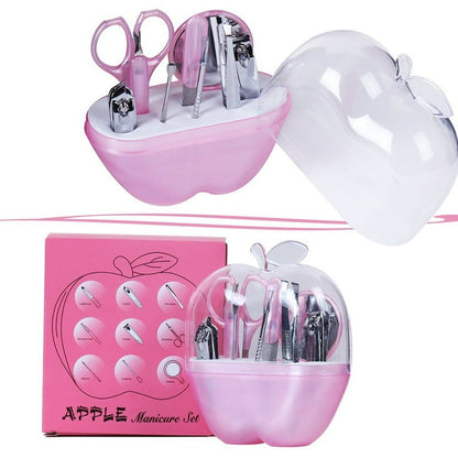 8 Pcs Apple Manicure Set ABS Plastic Mani Pedi Kit HHC
