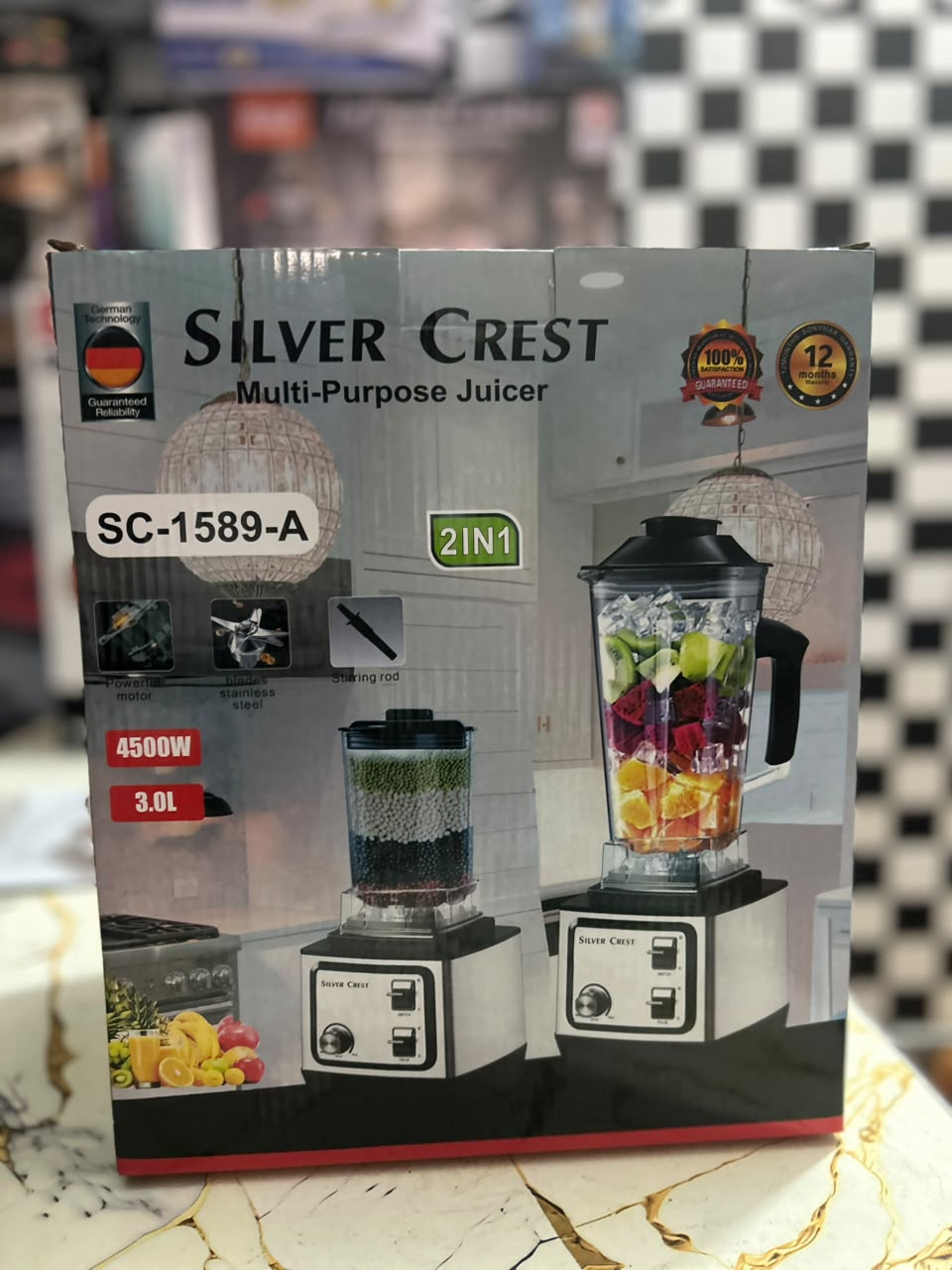 Silver Crest 2-in-1 Blender &amp; Grinder SC-1589 – Powerful Kitchen Appliance HHC