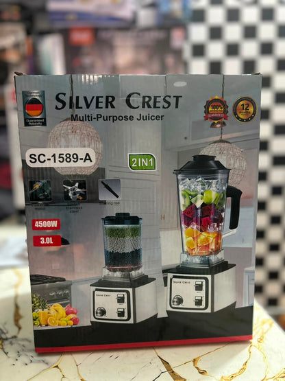 Silver Crest 2-in-1 Blender &amp; Grinder SC-1589 – Powerful Kitchen Appliance HHC