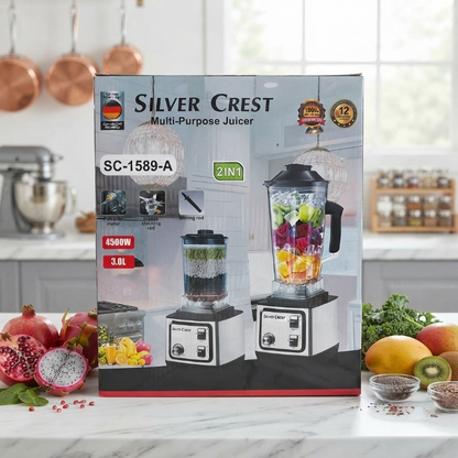 Silver Crest 2-in-1 Blender &amp; Grinder SC-1589 – Powerful Kitchen Appliance HHC