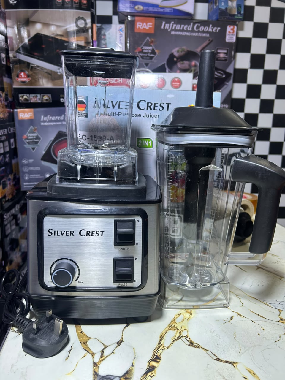 Silver Crest 2-in-1 Blender &amp; Grinder SC-1589 – Powerful Kitchen Appliance HHC