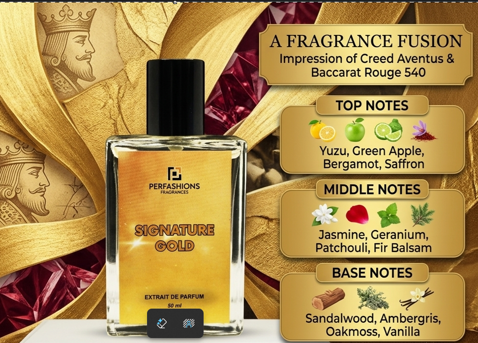Signature Gold – Woody Amber Extrait de Parfum for Men – 50ml HHC