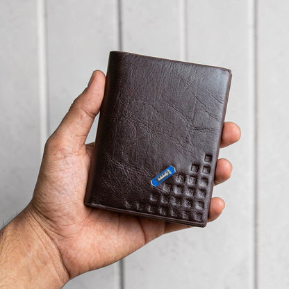 Balebaily Square Pattern Bifold Wallet | Compact PU Wallet for Men & Women HHC