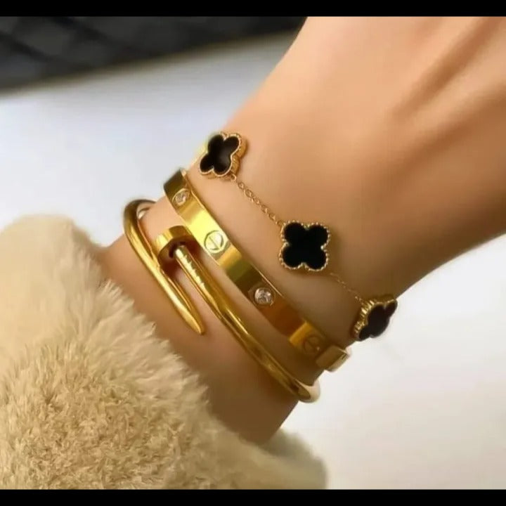 Stainless Steel 3 Piece Bracelet And Bangle Combo HHC