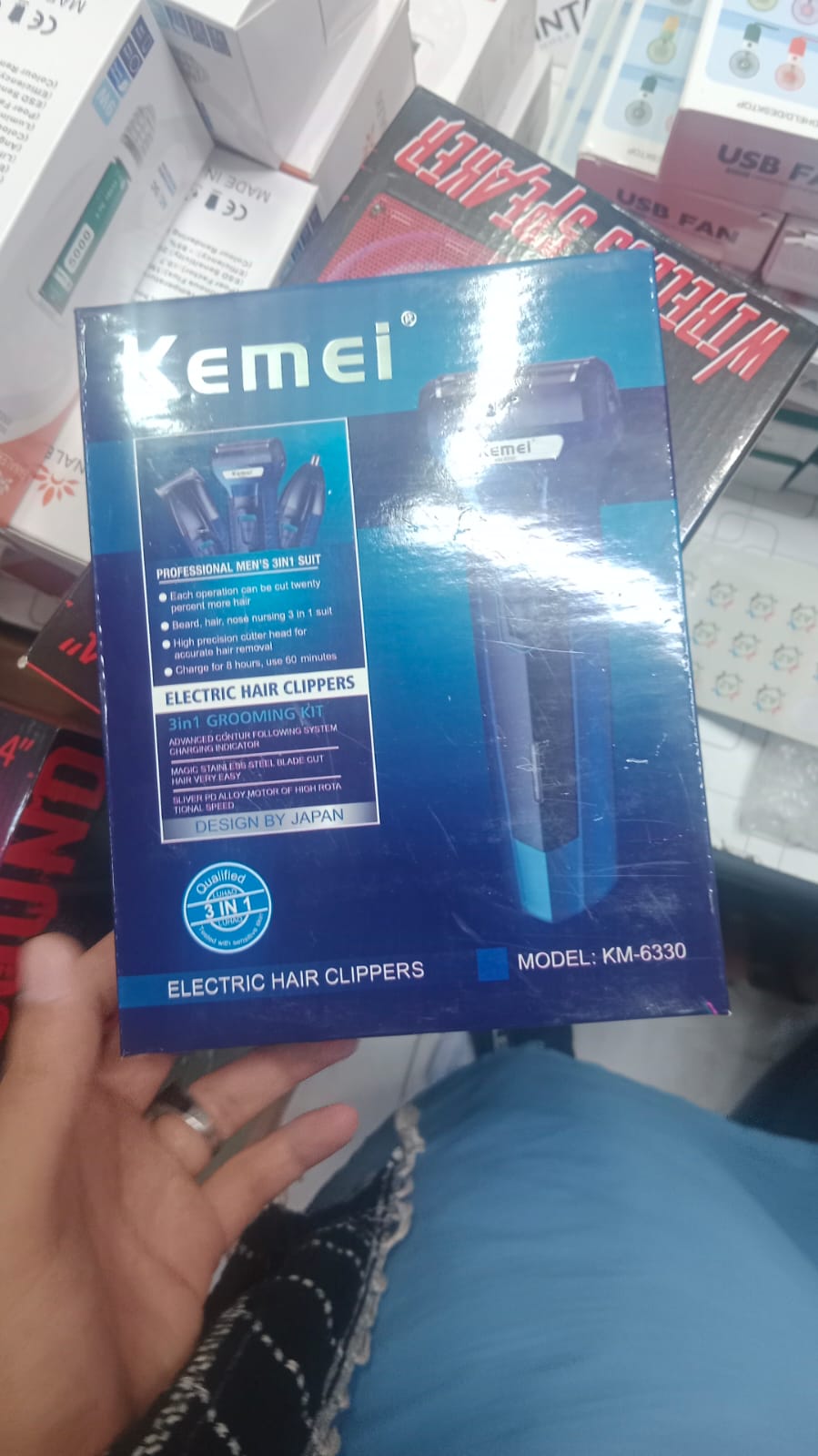 Kemei KM-6330 3-in-1 Electric Hair Clipper &amp; Grooming Kit HHC