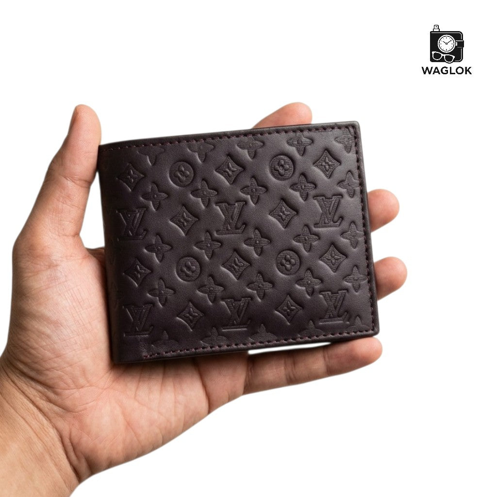 Men's Genuine Leather Bifold Wallet with Gift Box Black HHC