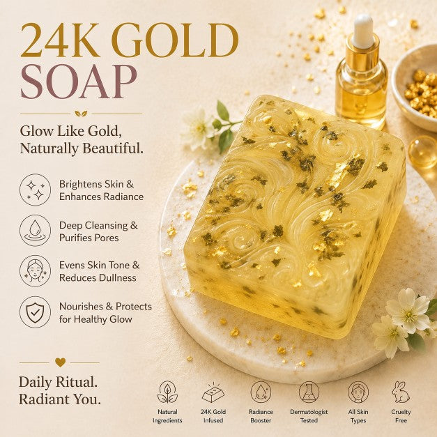 24K Gold Leaf Brightening Soap HHC
