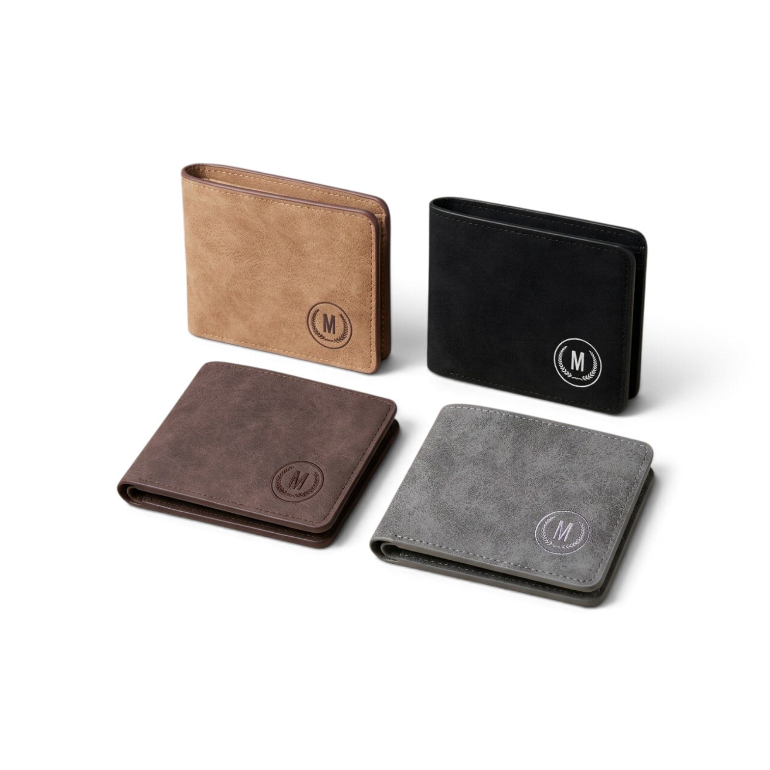 M-Design Soft Leather Bifold Wallet for Men Light Brown HHC