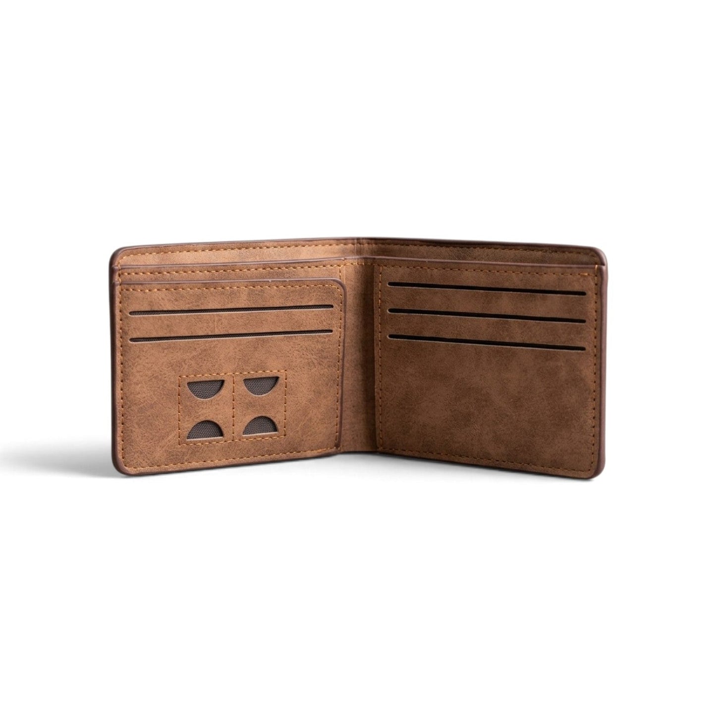 M-Design Soft Leather Bifold Wallet for Men Light Brown HHC