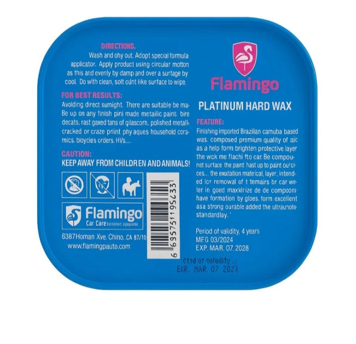 Flamingo Platinum Hard Wax Car Polish 200G – High-Gloss Carnauba Paste Wax HHC