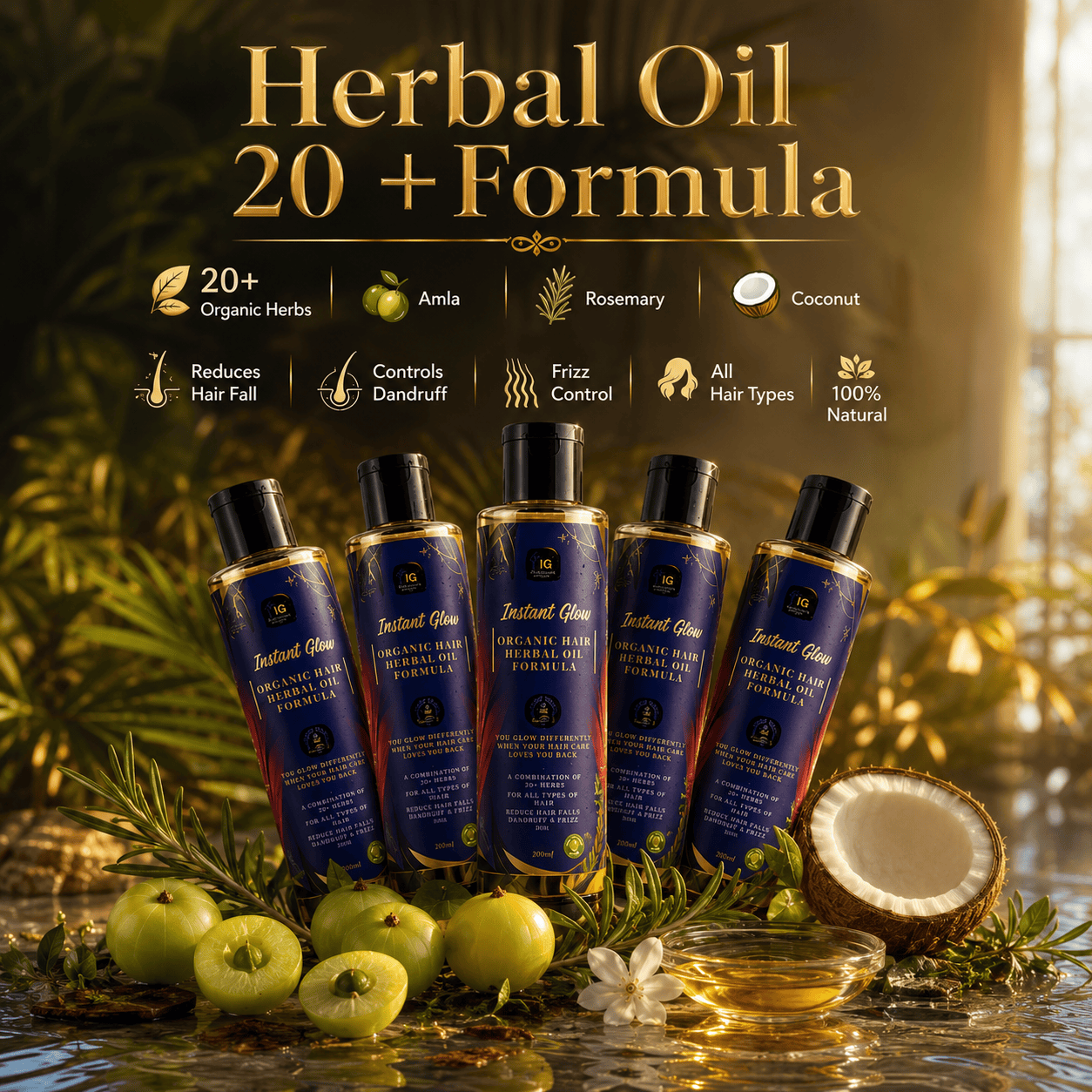 Instant Glow Herbal Oil 20+ Formula 120ml HHC