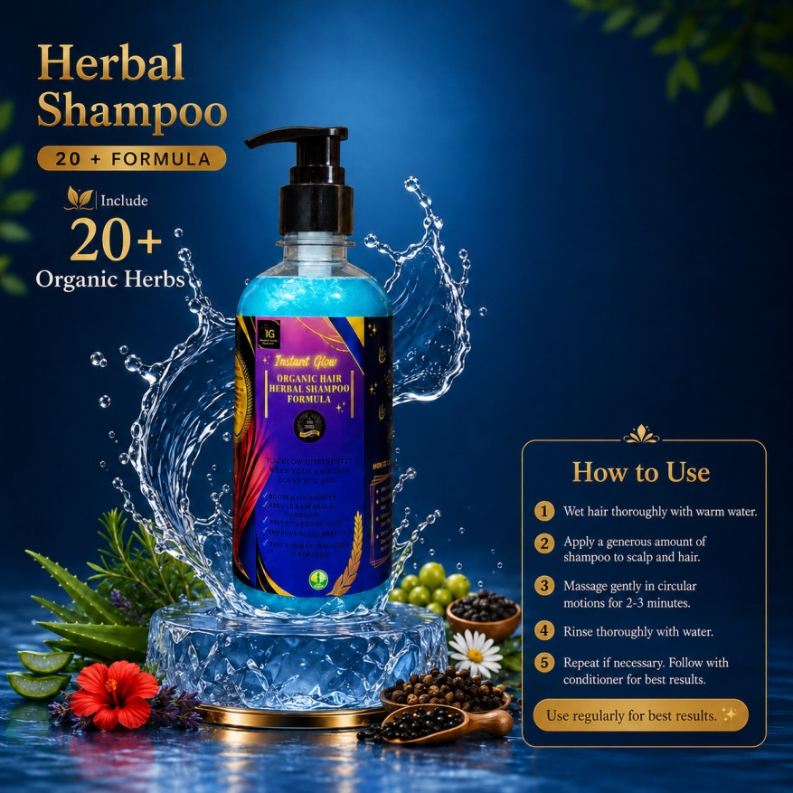 Instant Glow Herbal Shampoo 20+ Formula 500ml HHC