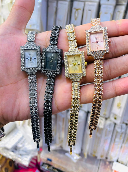 Elegance Imported Korean Shape Trending Leaf Watch for Women HHC