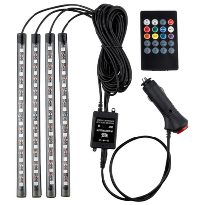 RGB Atmosphere Light for Cars &amp; Bikes – 48 LED Bluetooth App Control HHC