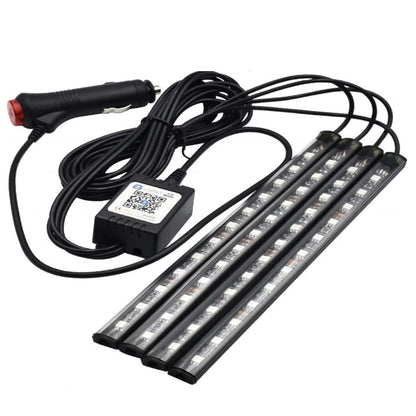 RGB Atmosphere Light for Cars &amp; Bikes – 48 LED Bluetooth App Control HHC