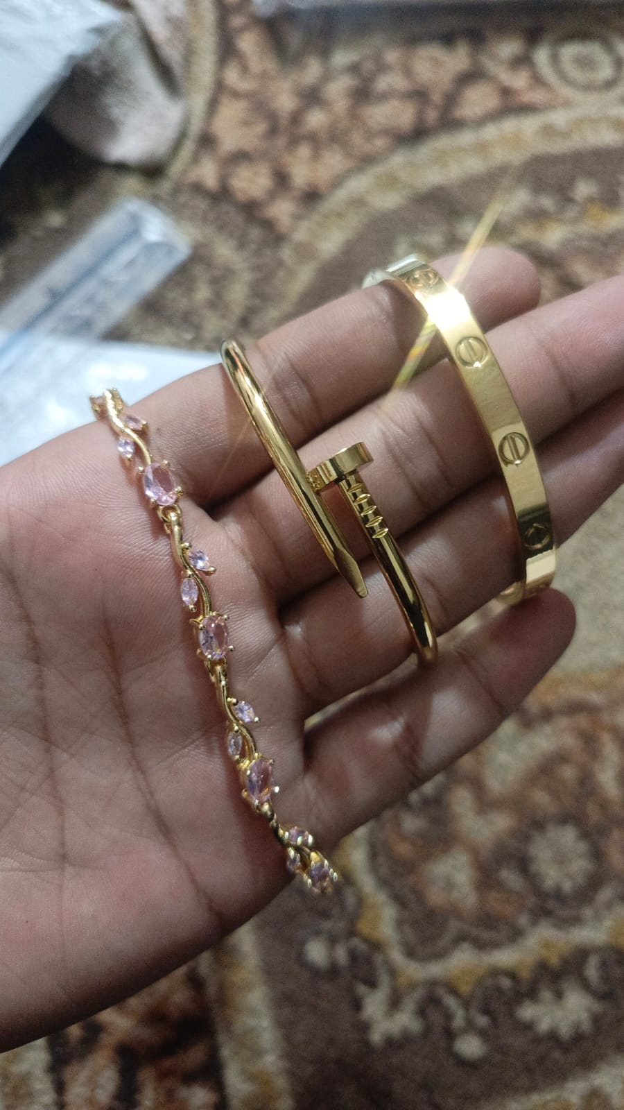 Pack of 3 Bracelets – Nail Cartier, Cartier &amp; Tulip Bracelet Set HHC