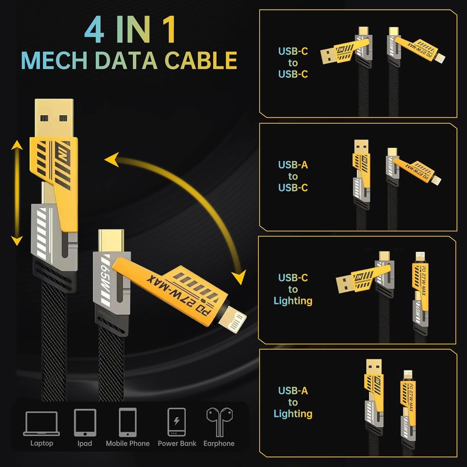 4-in-1 MECH High-Speed Data Cable HHC