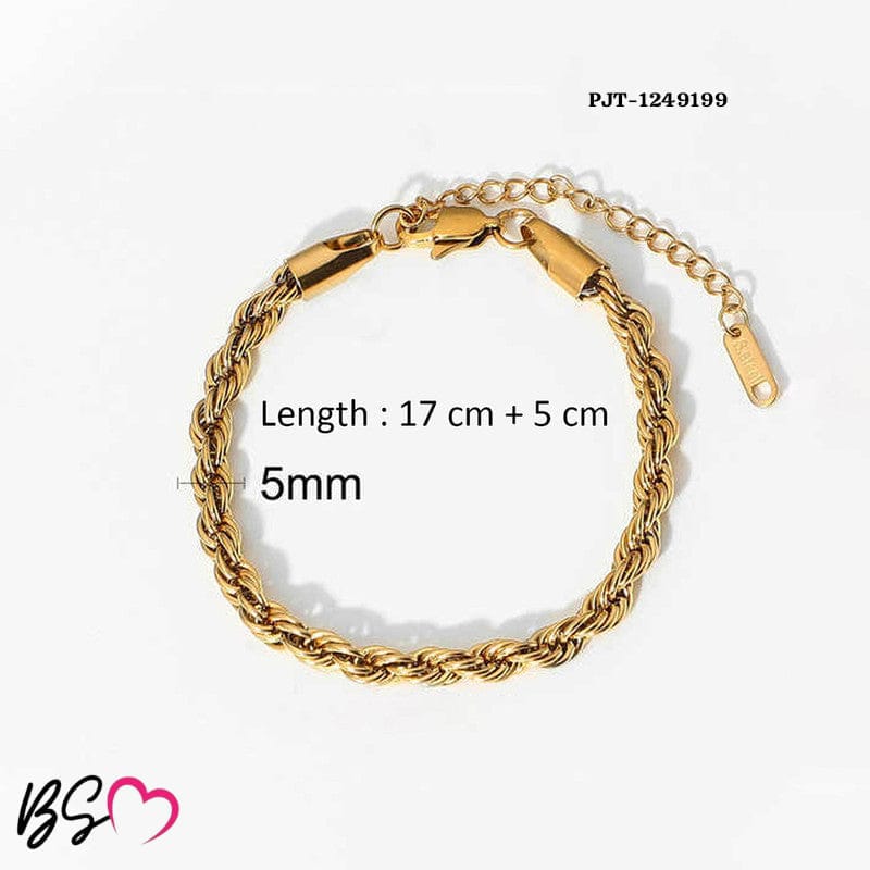 Golden Rope Bracelet / Anklet – Unisex Stylish Chain HHC