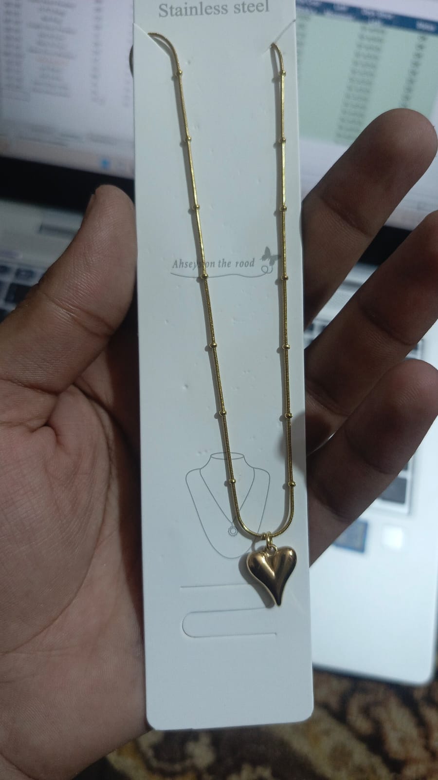 Ball Chain Heart Korean Pendant HHC