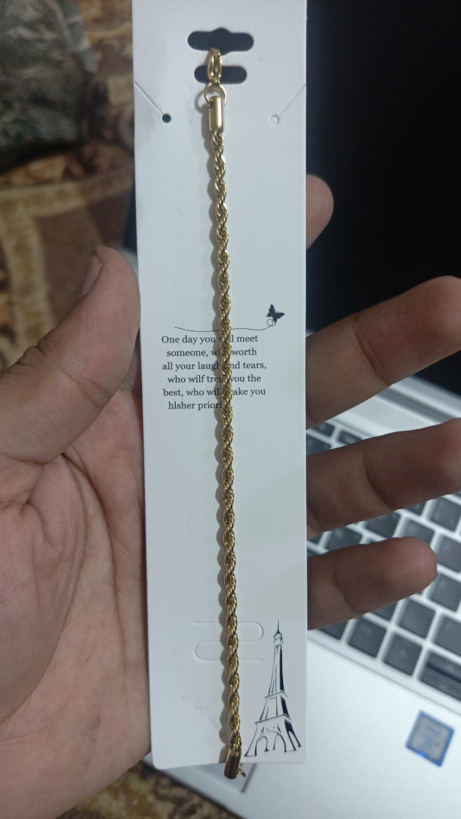Golden Rope Bracelet / Anklet – Unisex Stylish Chain HHC
