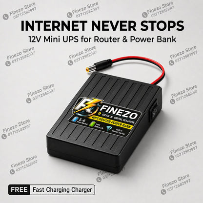 Finezo 12V WiFi Router Power Bank 12000mAh HHC