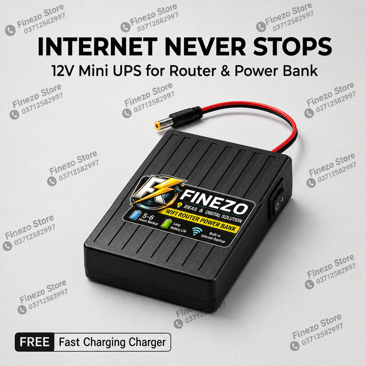 Finezo WiFi Router Power Bank 12000mAh – Mini UPS HHC