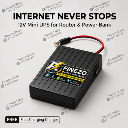 Finezo WiFi Router Power Bank 12000mAh – Mini UPS HHC