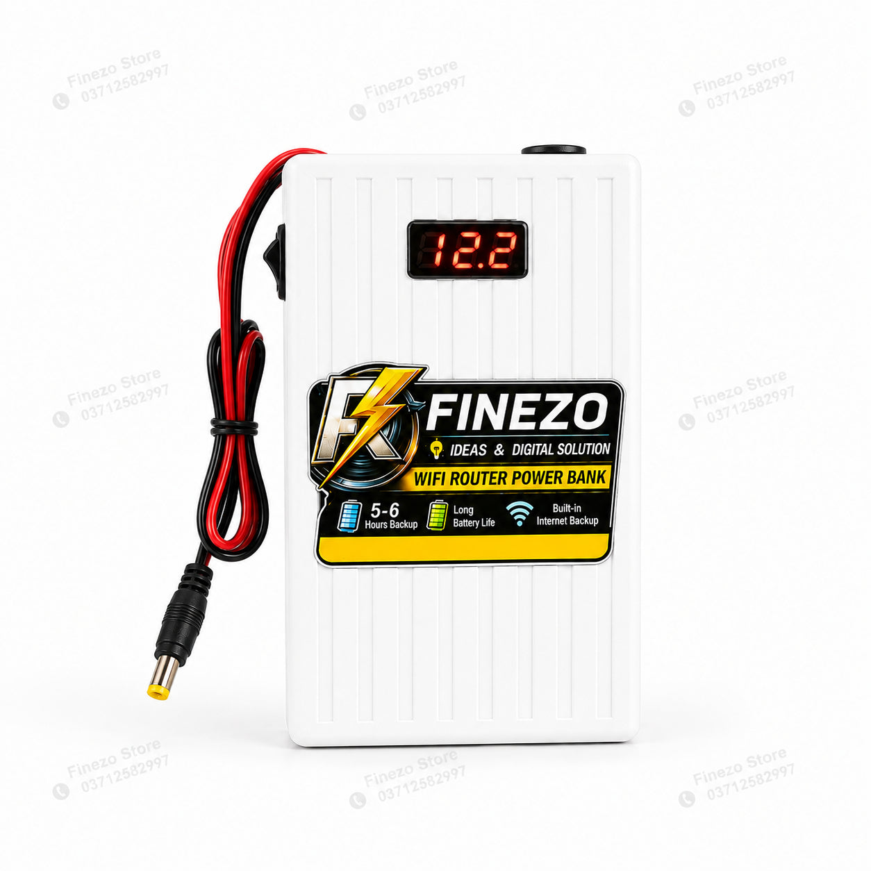 Finezo 12V WiFi Router Power Bank with LED Digital Voltage Display HHC