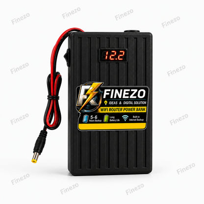 Finezo 12V WiFi Router Power Bank with LED Digital Voltage Display HHC