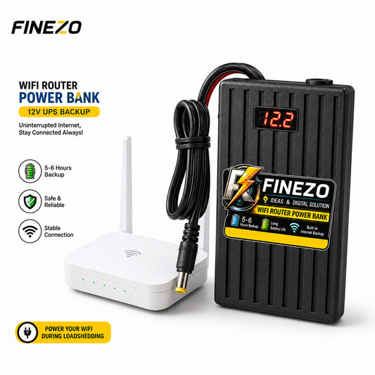 Finezo 12V WiFi Router Power Bank with LED Digital Voltage Display HHC