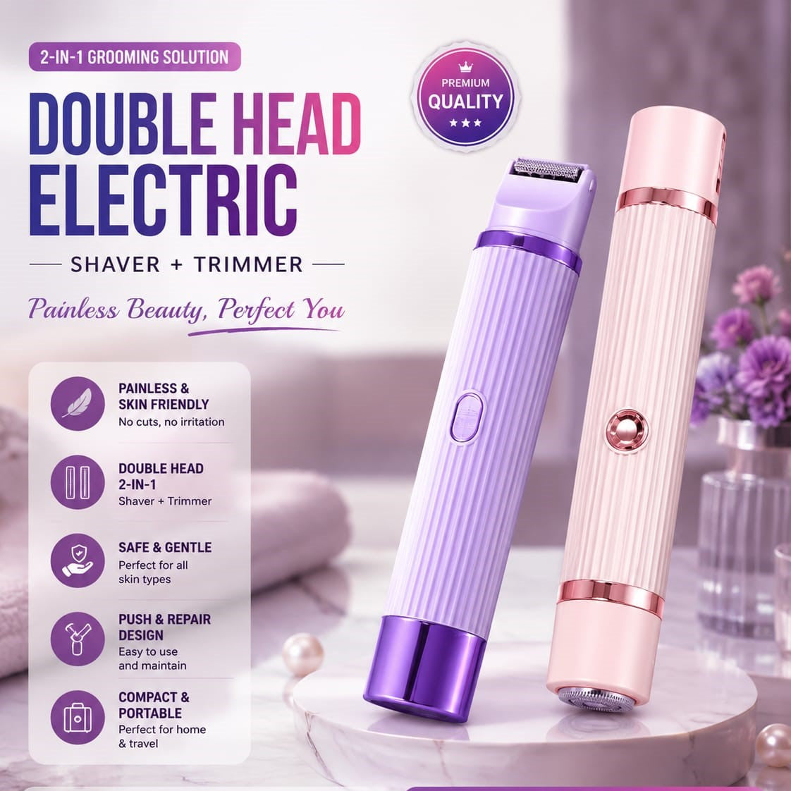 2-in-1 Women Electric Shaver HHC