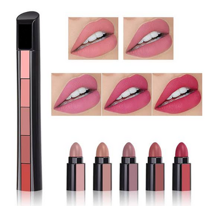 5-in-1 Lipstick – 5-Step Matte Lip Color HHC