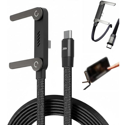 240W 2-in-1 C to C Data Cable with Stand – 1.5 Meter HHC