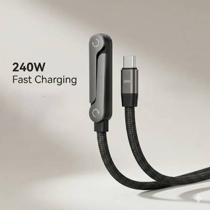 240W 2-in-1 C to C Data Cable with Stand – 1.5 Meter HHC