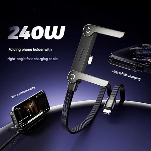 240W 2-in-1 C to C Data Cable with Stand – 1.5 Meter HHC