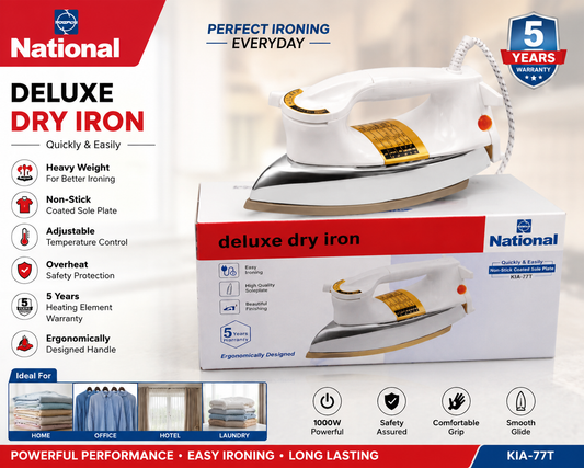 National Deluxe Heavy Weight Dry Iron KIA-77T HHC