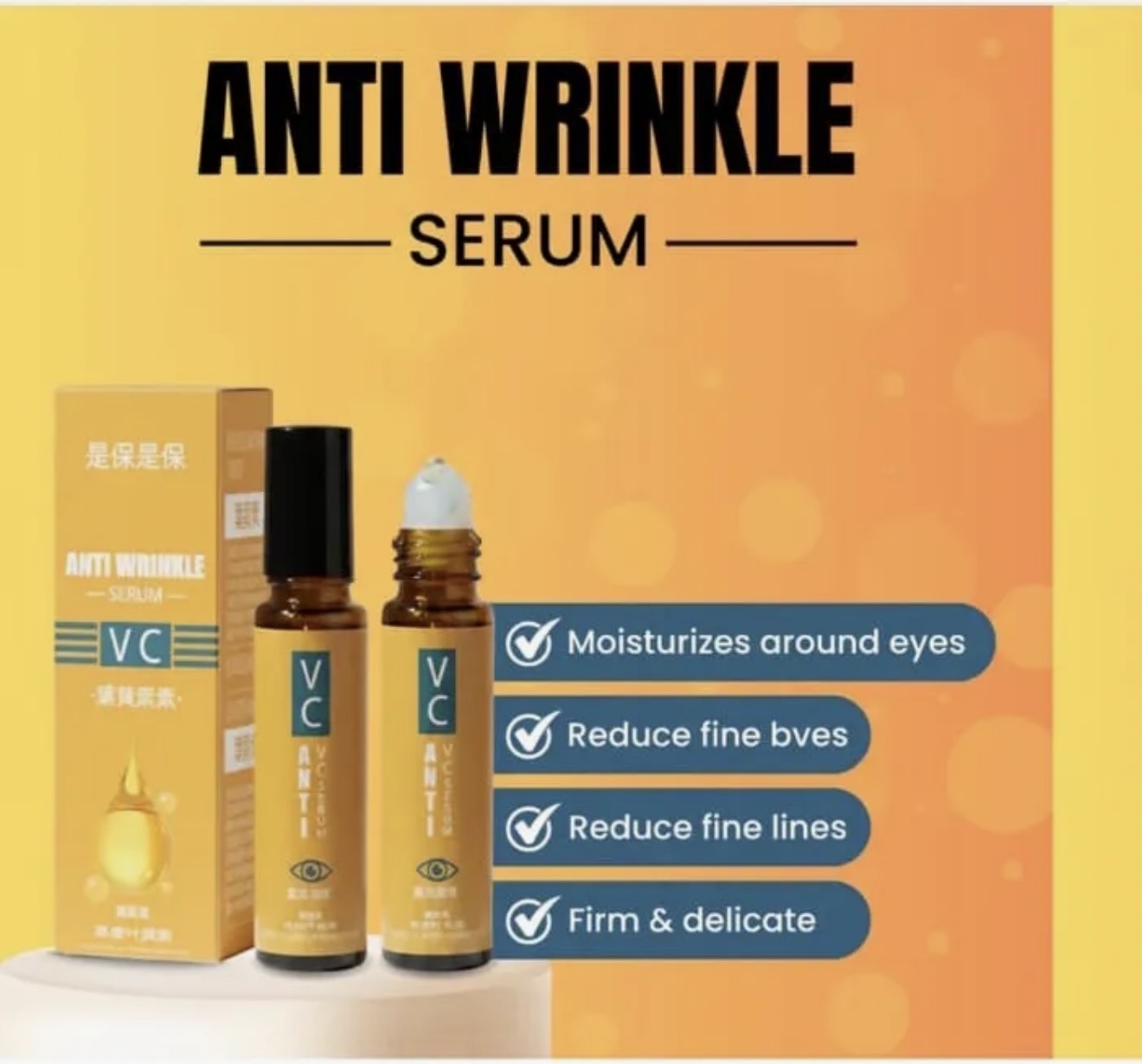 VC Vitamin C Serum 10ml – Brightening &amp; Hydrating Facial Serum HHC