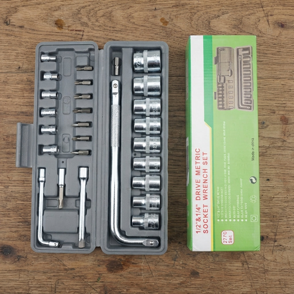 27-Piece Socket Wrench Set – Complete Tool Kit for Repairs &amp; Maintenance HHC