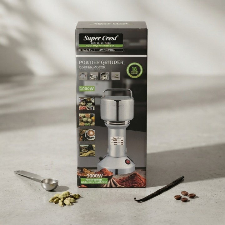 Super Crest SCT 150G Powder Grinder – 1000W Copper Motor, 28,000 RPM HHC